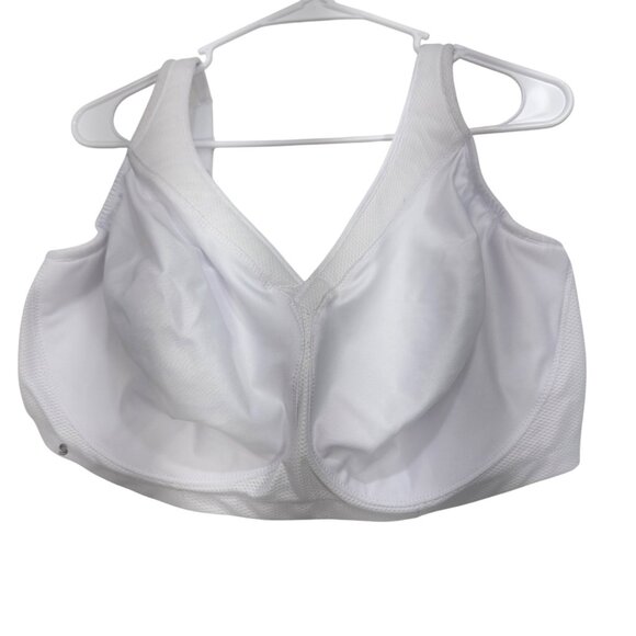 Glamorise Sport Womens White Wire-Free Sports Bra Size 46H High Support - Picture 3 of 16